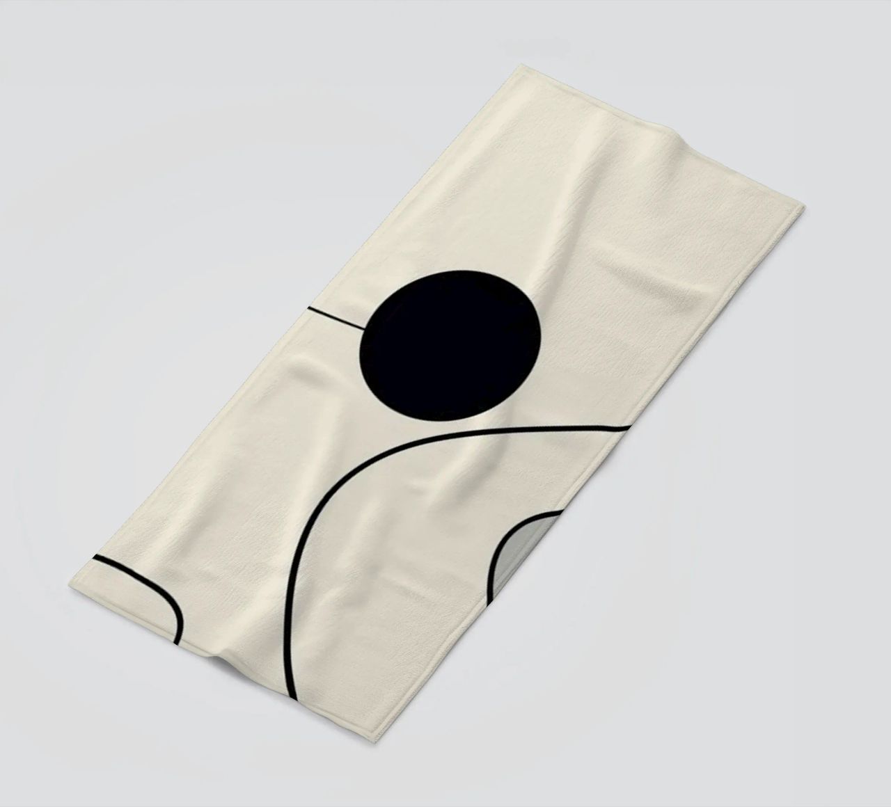 Minimal graceful line art abstract 20 #1 beach towel by Little Dean