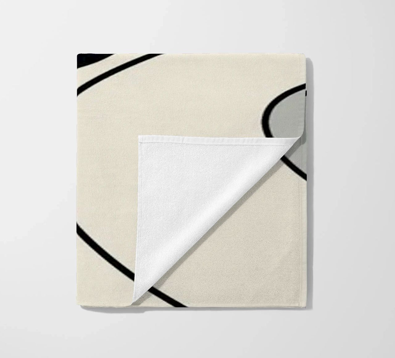 Minimal graceful line art abstract 20 #1 beach towel by Little Dean
