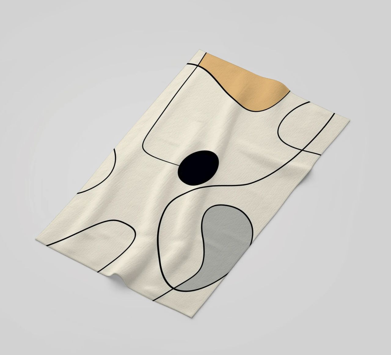 Minimal graceful line art abstract 20 #1 beach towel by Little Dean