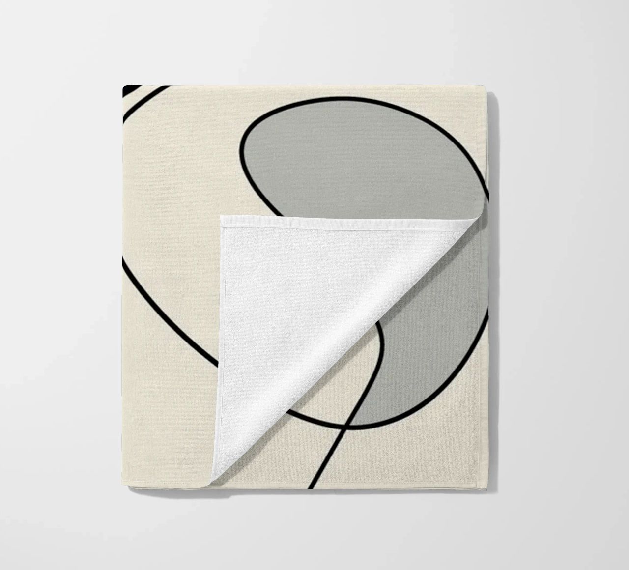 Minimal graceful line art abstract 20 #1 beach towel by Little Dean