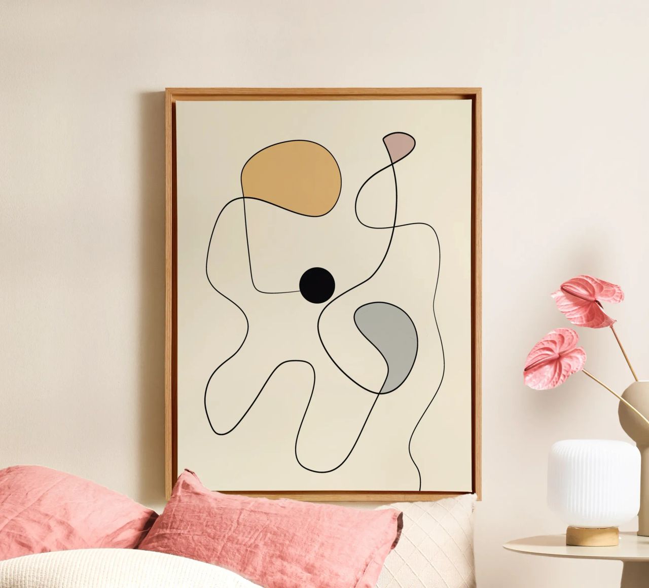Minimal graceful line art abstract 20 #1 canvas by Little Dean