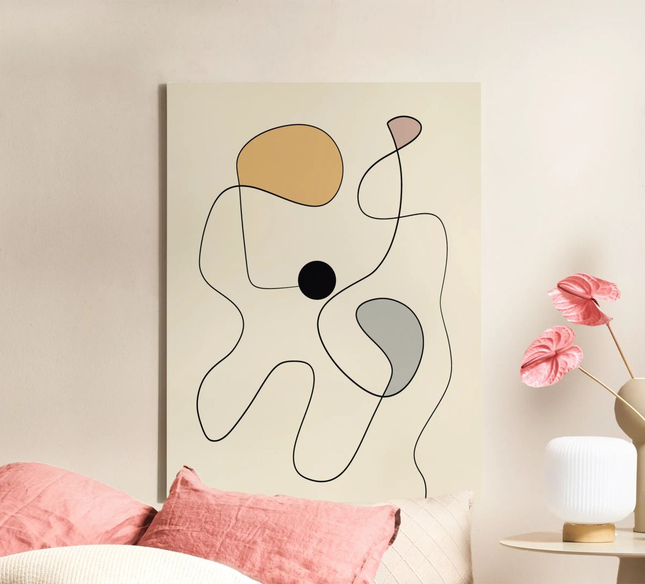Minimal graceful line art abstract 20 #1 canvas by Little Dean