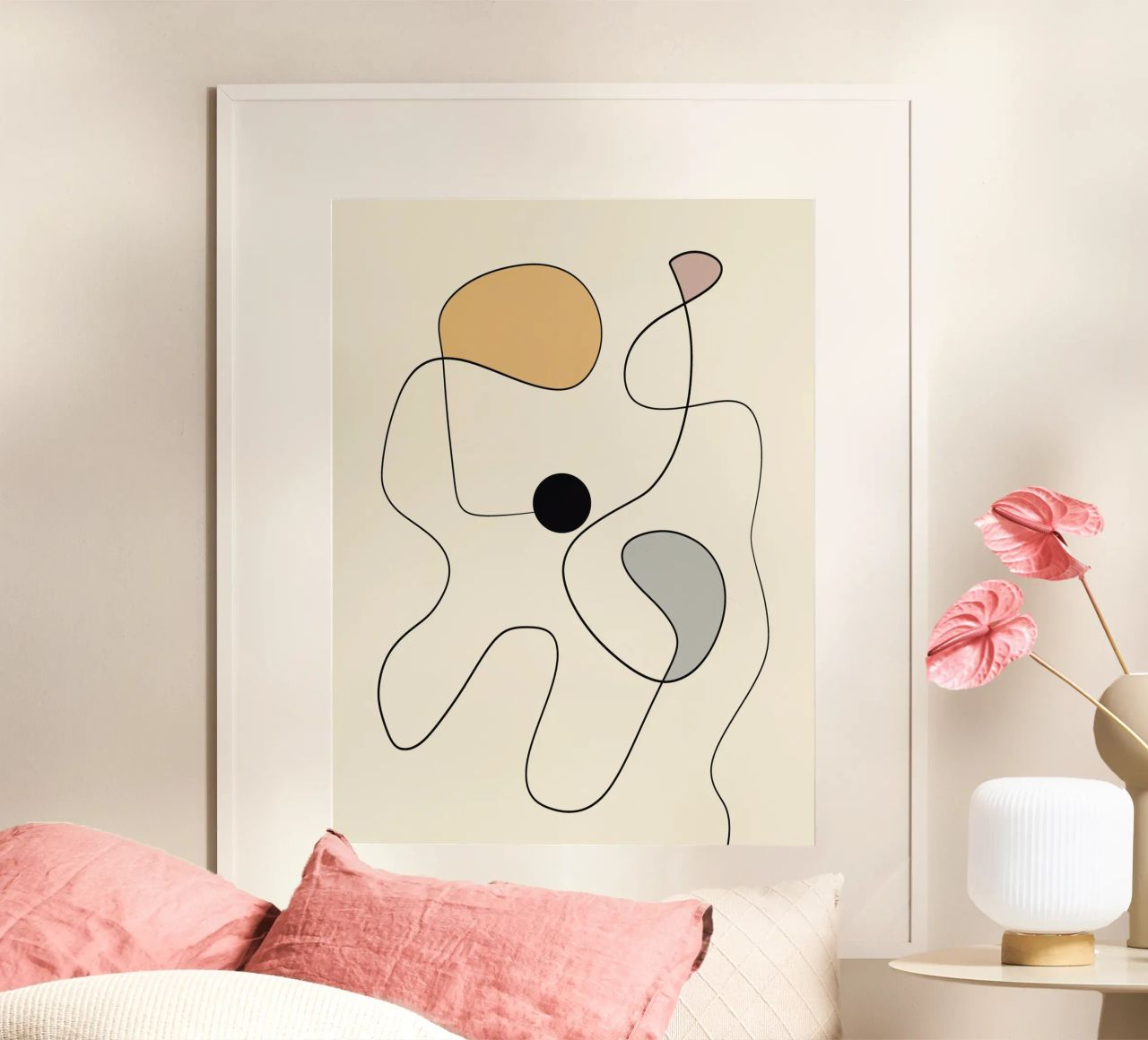 Minimal graceful line art abstract 20 #1 poster by Little Dean