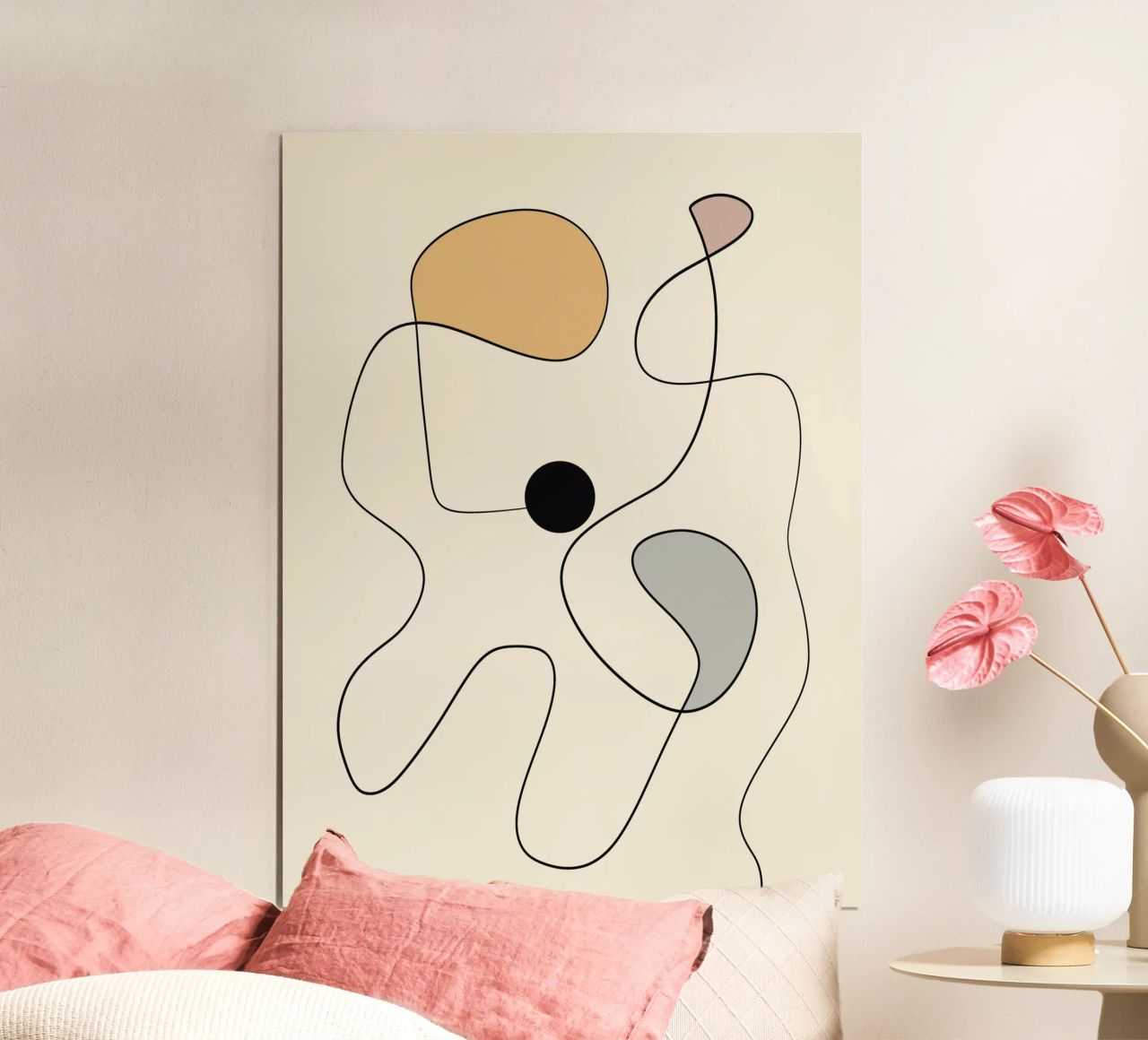 Minimal graceful line art abstract 20 #1 poster by Little Dean