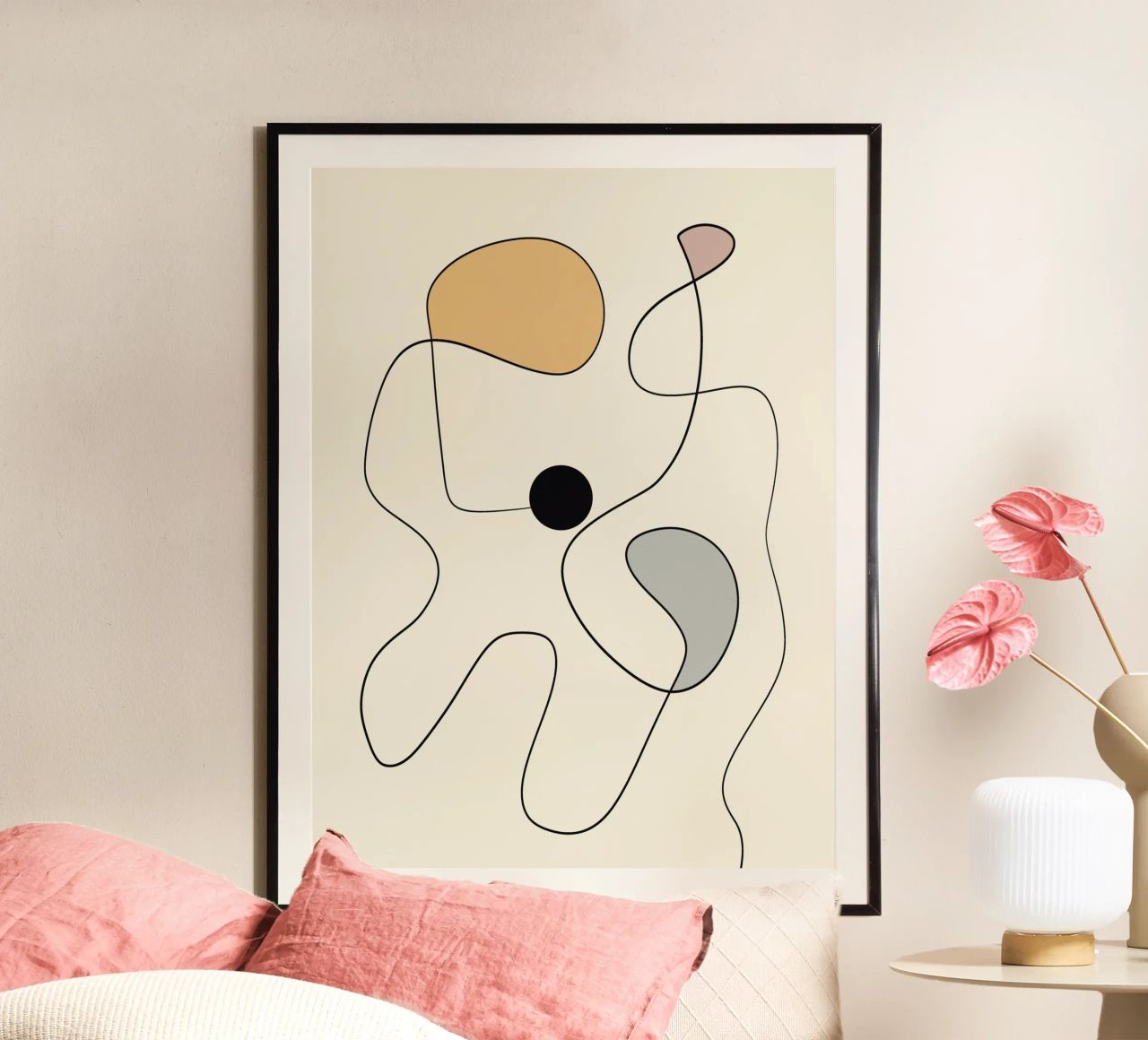 Minimal graceful line art abstract 20 #1 poster by Little Dean