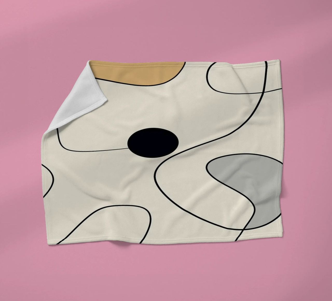 Minimal graceful line art abstract 20 #1 fleece blanket by Little Dean