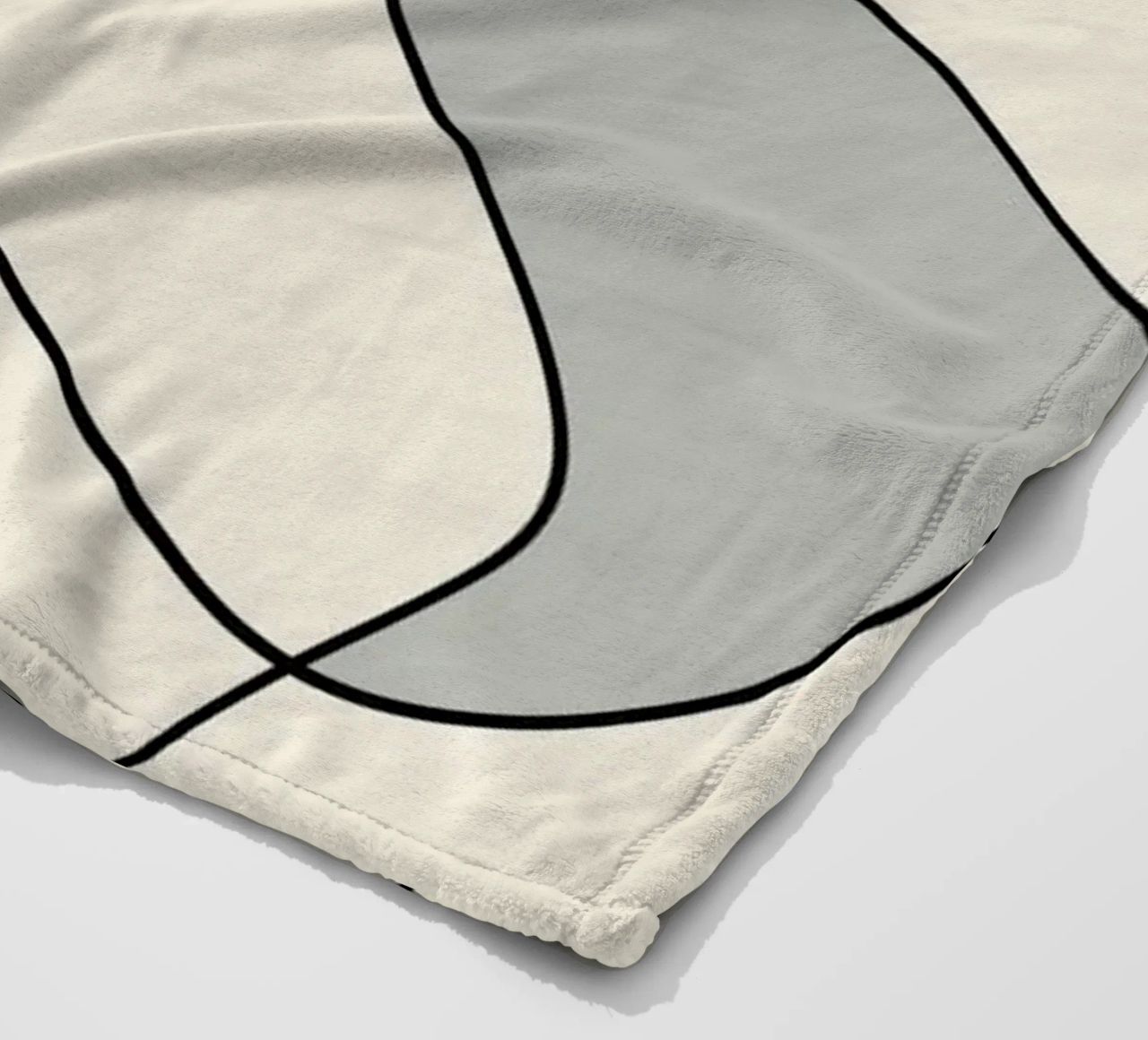 Minimal graceful line art abstract 20 #1 fleece blanket by Little Dean