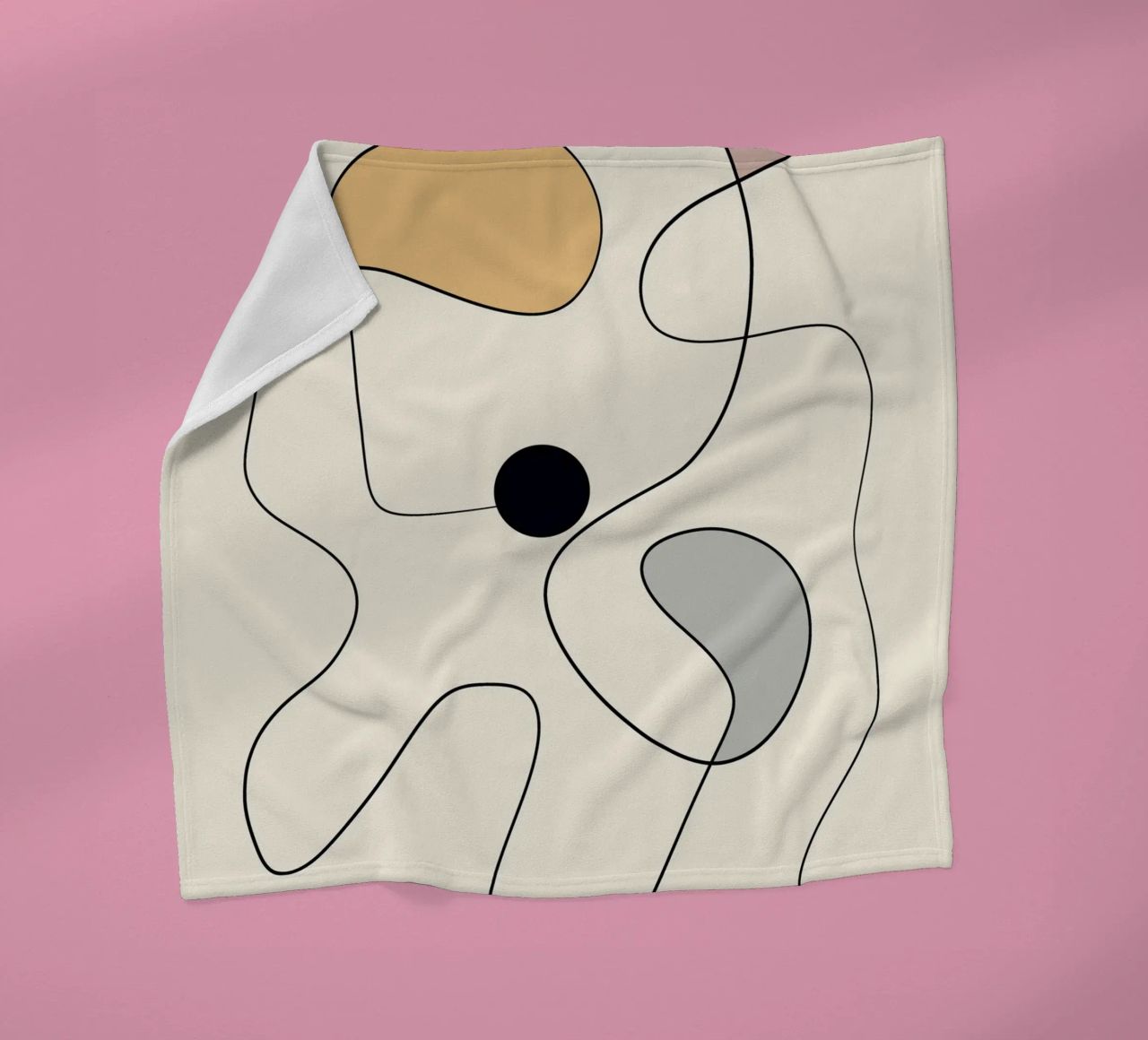 Minimal graceful line art abstract 20 #1 fleece blanket by Little Dean