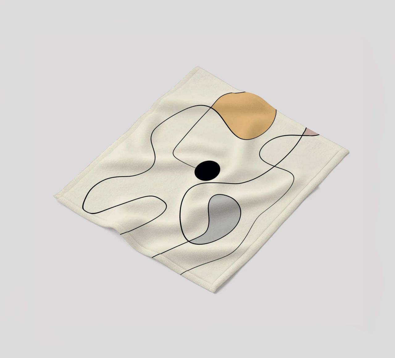 Minimal graceful line art abstract 20 #1 fleece blanket by Little Dean