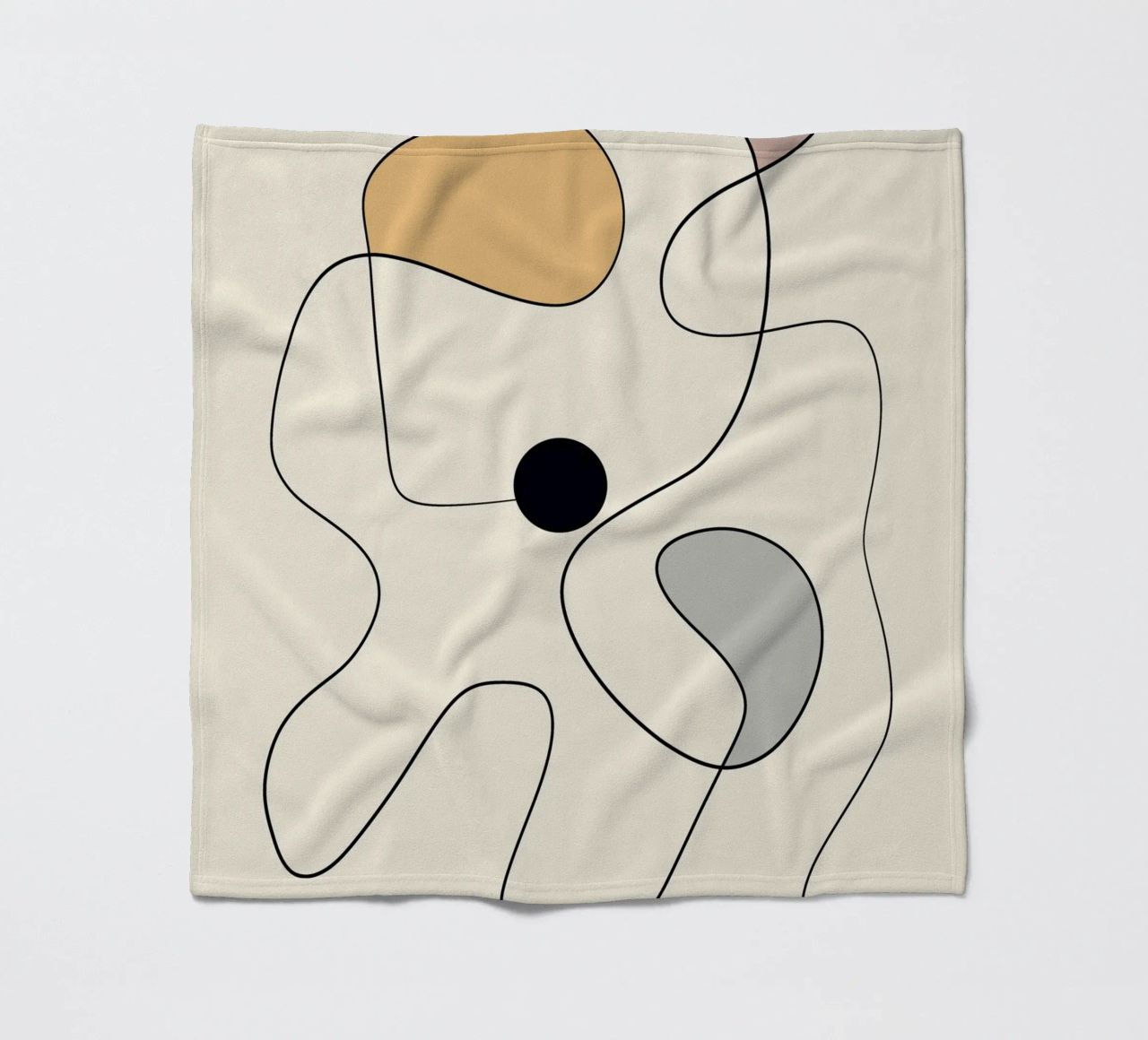 Minimal graceful line art abstract 20 #1 fleece blanket by Little Dean