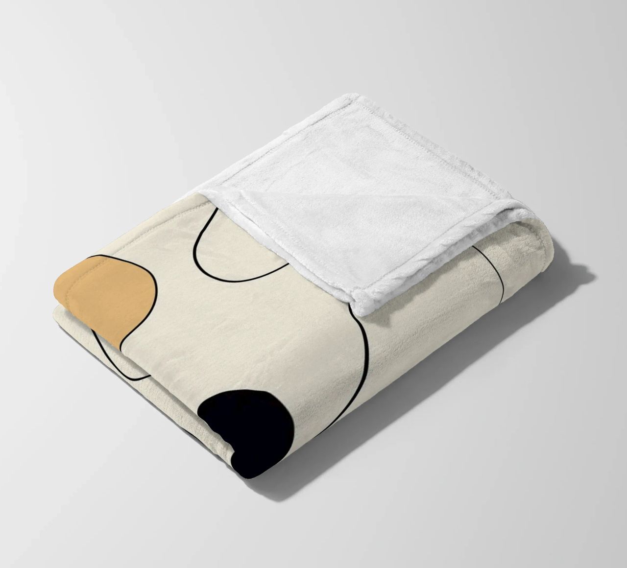 Minimal graceful line art abstract 20 #1 fleece blanket by Little Dean