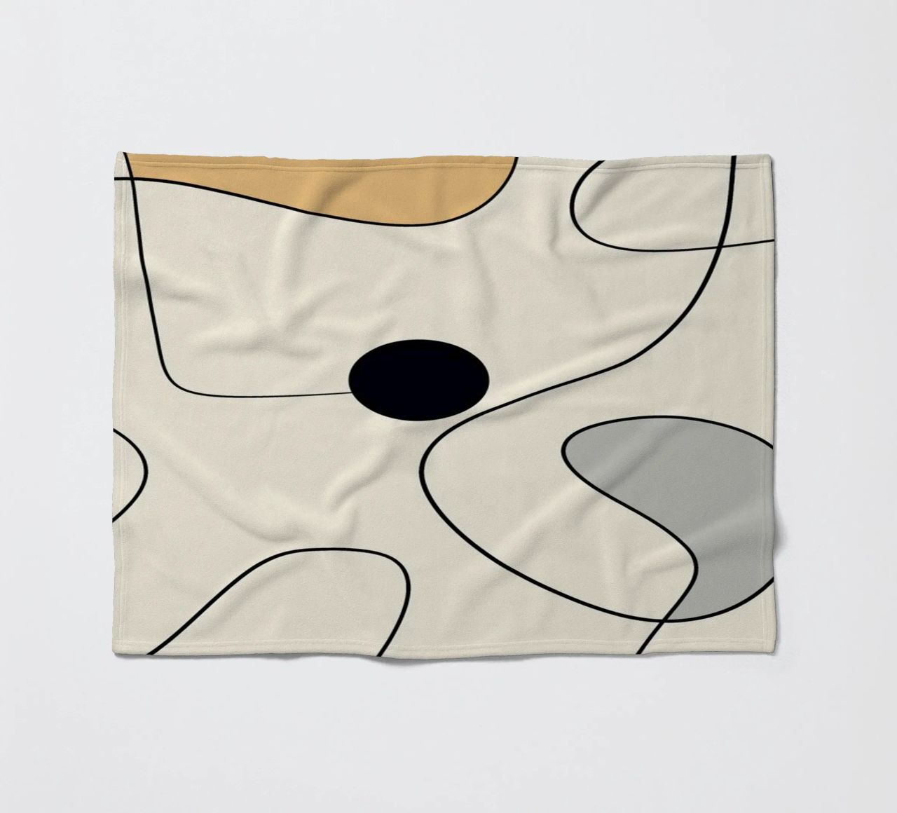 Minimal graceful line art abstract 20 #1 fleece blanket by Little Dean