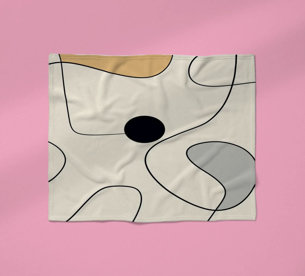 Minimal graceful line art abstract 20 #1 fleece blanket by Little Dean