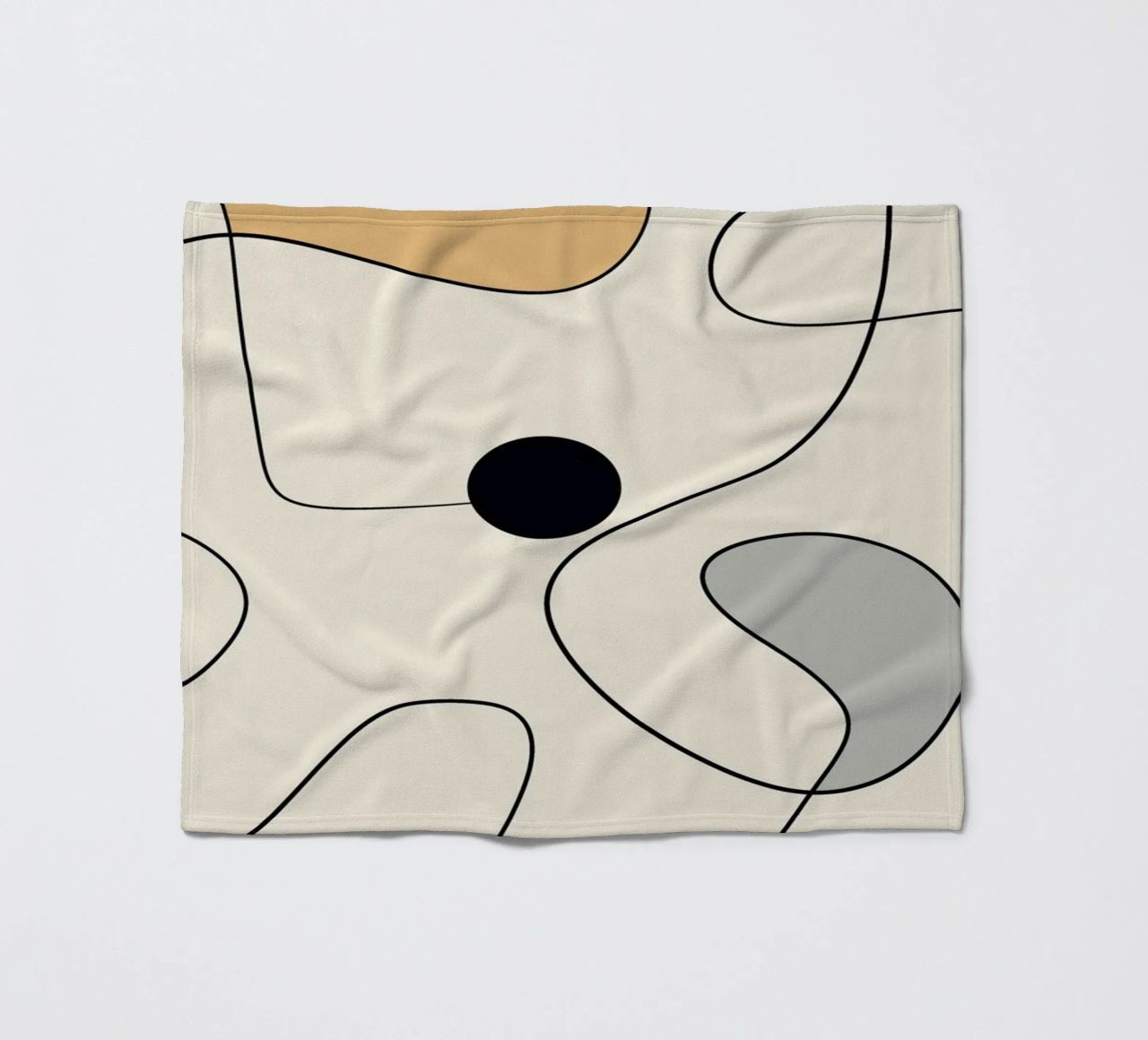 Minimal graceful line art abstract 20 #1 fleece blanket by Little Dean