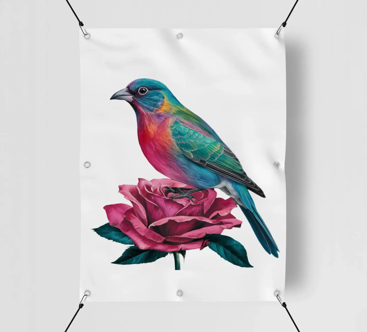 L'uccello e la rosa telo in pvc da dinem