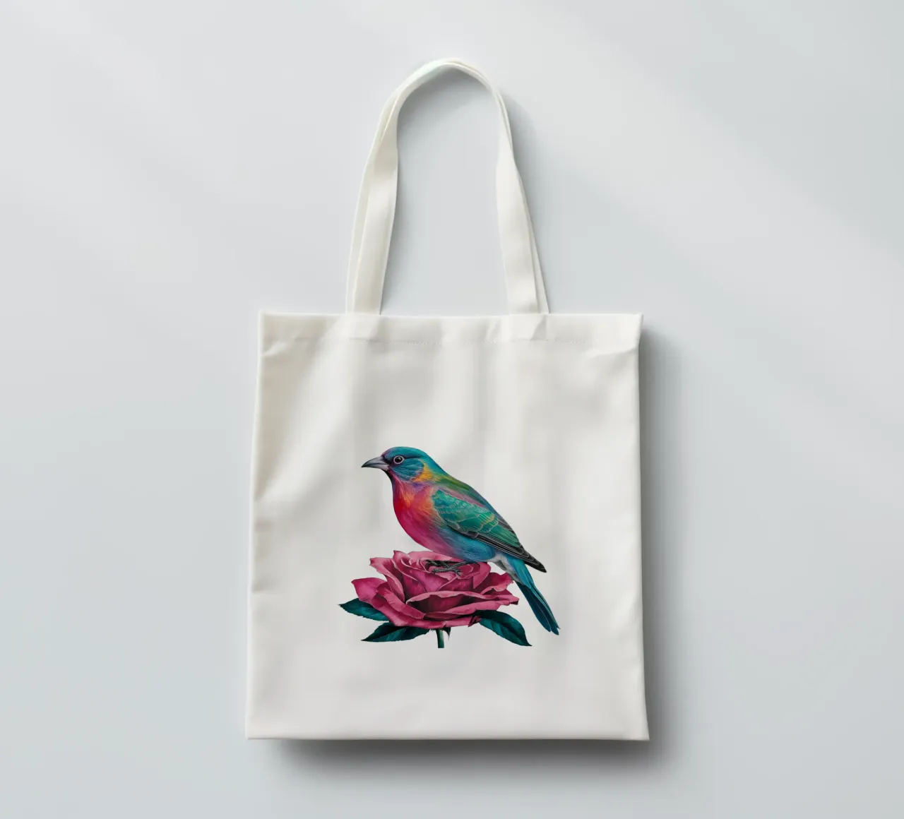 Der Vogel und die Rose Jutebeutel von dinem