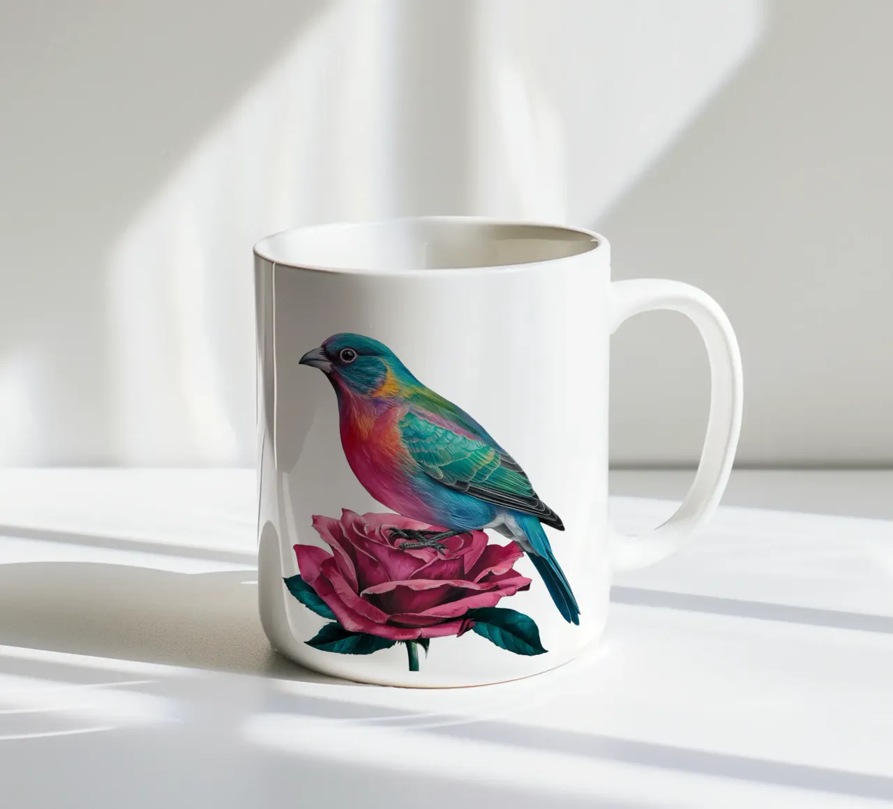 L'uccello e la rosa tazza in ceramica da dinem