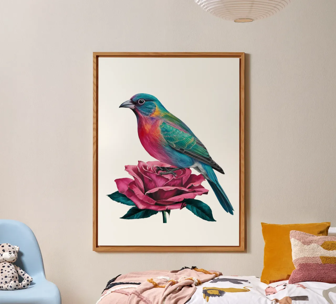 L'uccello e la rosa alluminio dibond da dinem