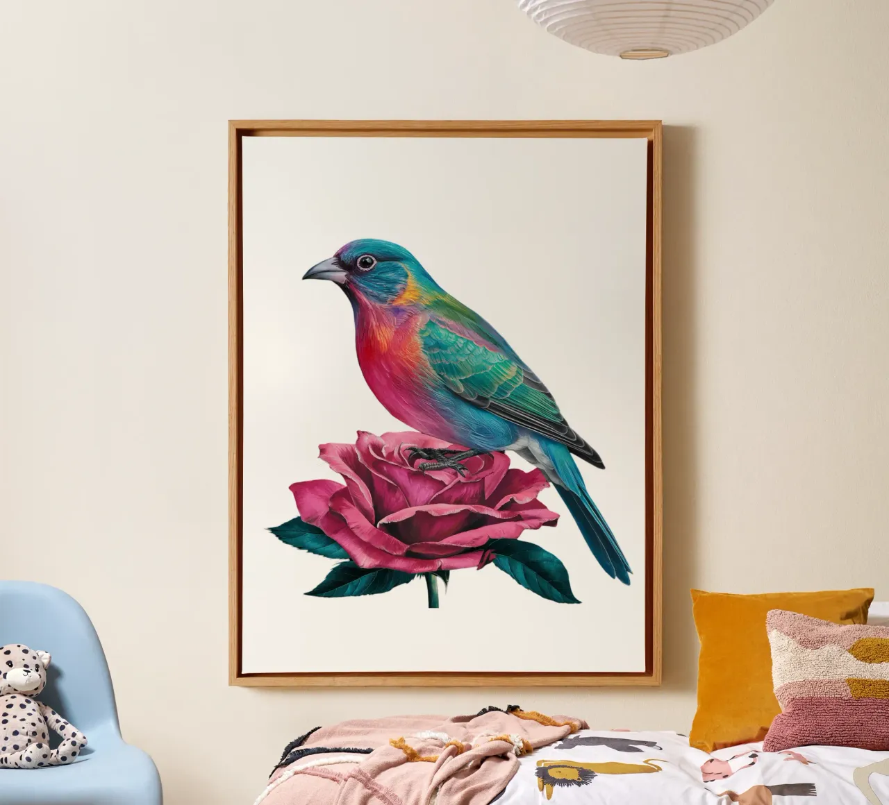L'uccello e la rosa tela con Cornice a cassetta da dinem