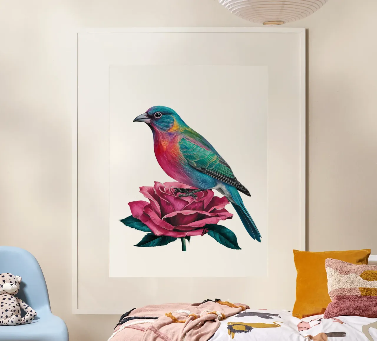 L'uccello e la rosa carta hahnemühle da dinem