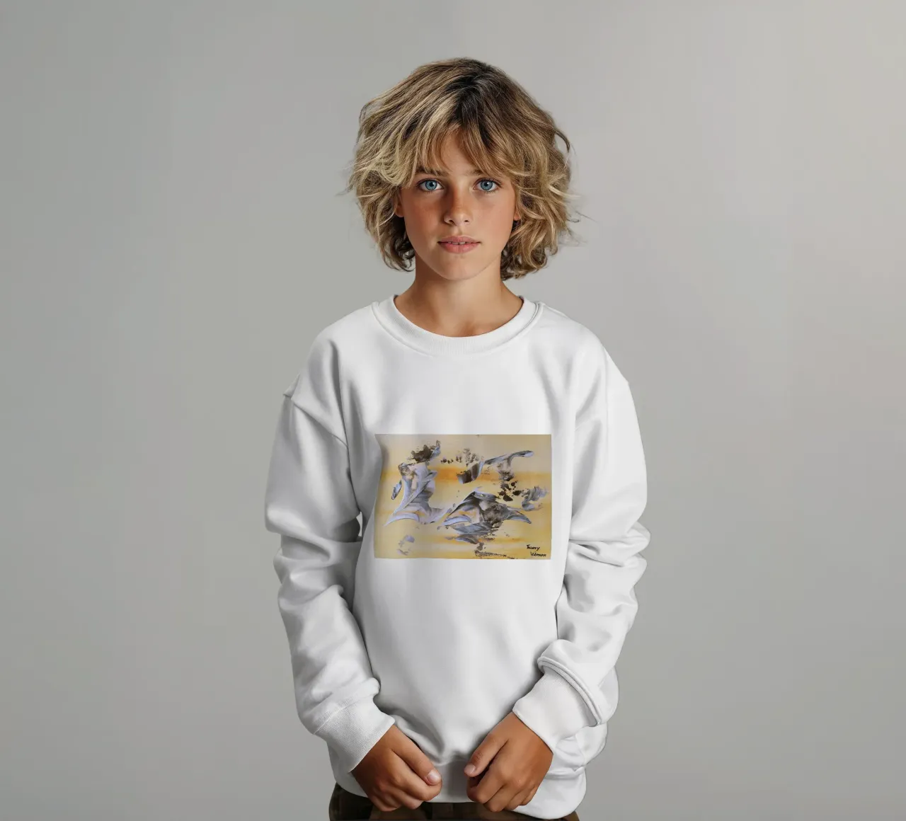 MESSAGE FROM THE HEART 14. sudadera para niño de Thierry Vobmann Abstract painting