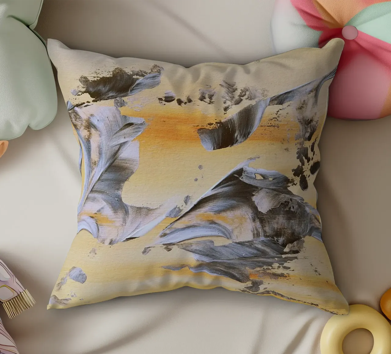 MESSAGE FROM THE HEART 14. cuscino da Thierry Vobmann Abstract painting