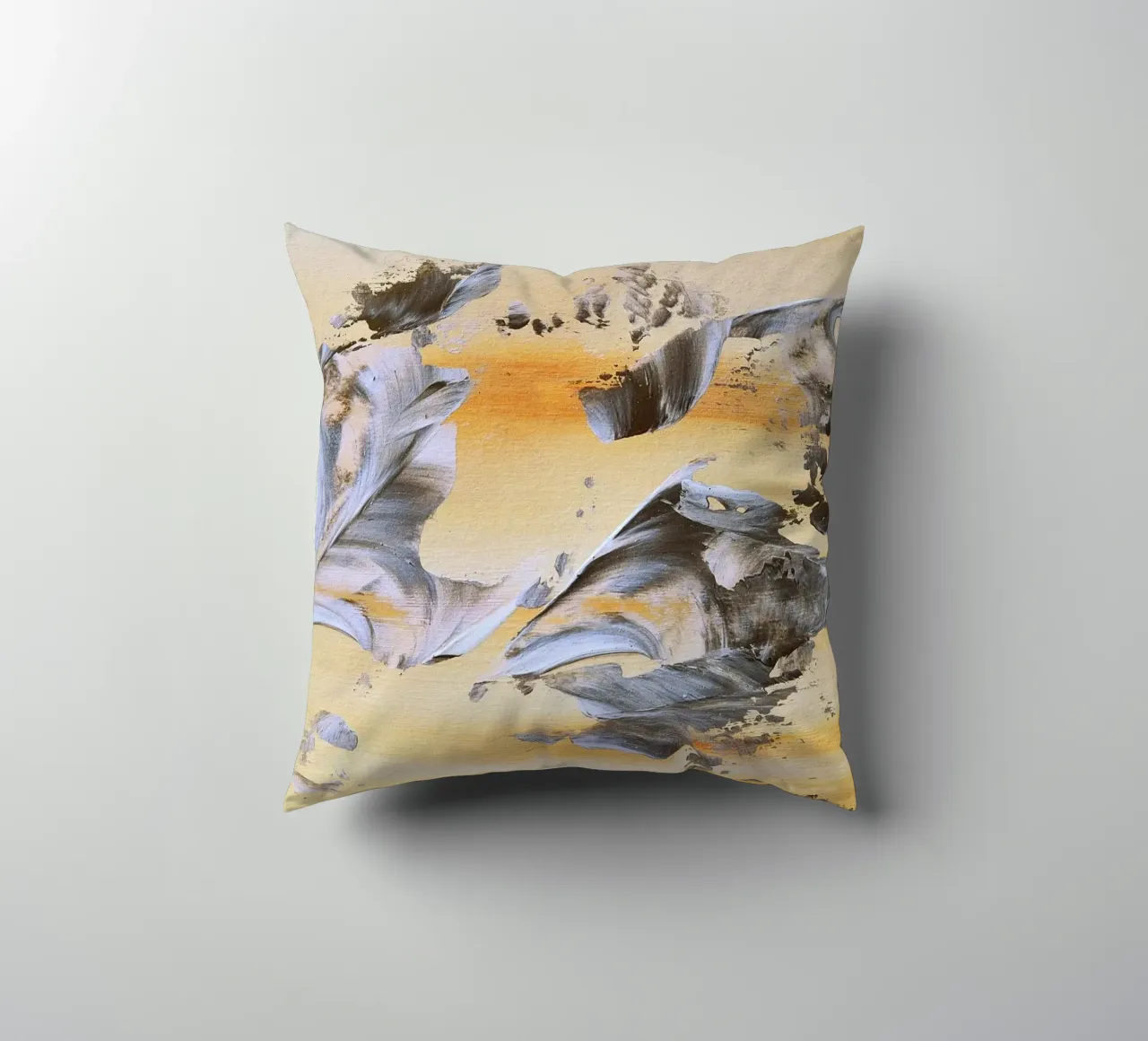 MESSAGE FROM THE HEART 14. decorative cushion by Thierry Vobmann Abstract painting