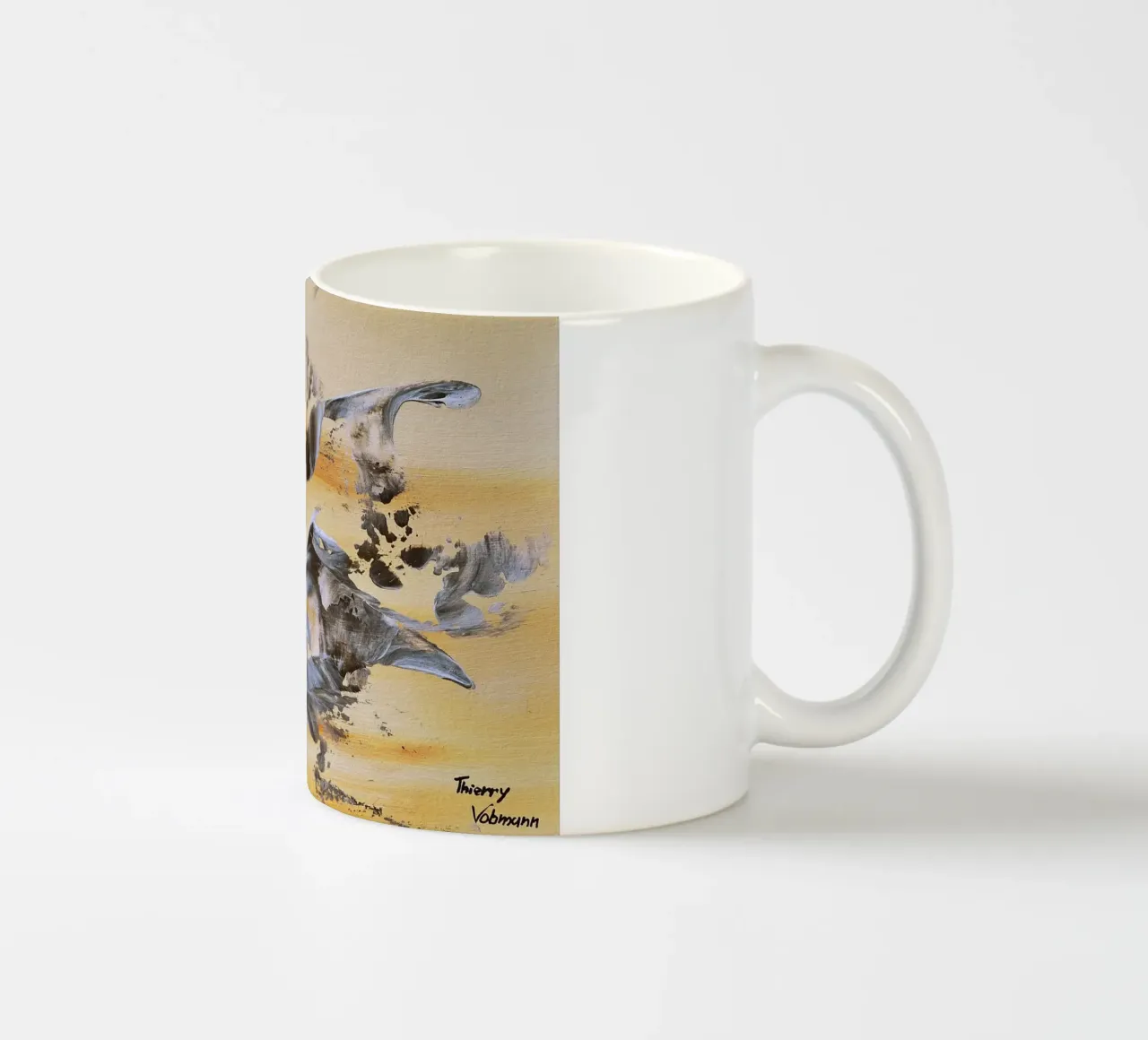 MESSAGE FROM THE HEART 14. mug en céramique de Thierry Vobmann Abstract painting