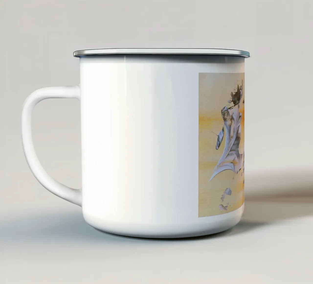 MESSAGE FROM THE HEART 14. mug en émail de Thierry Vobmann Abstract painting