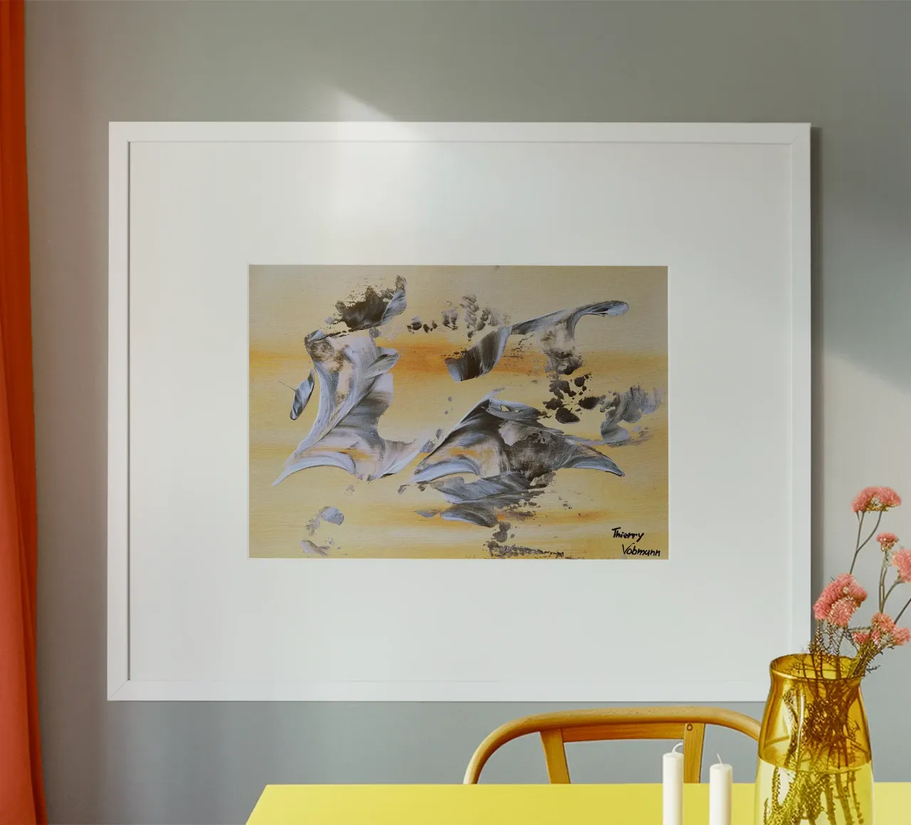 MESSAGE FROM THE HEART 14. carta hahnemühle da Thierry Vobmann Abstract painting