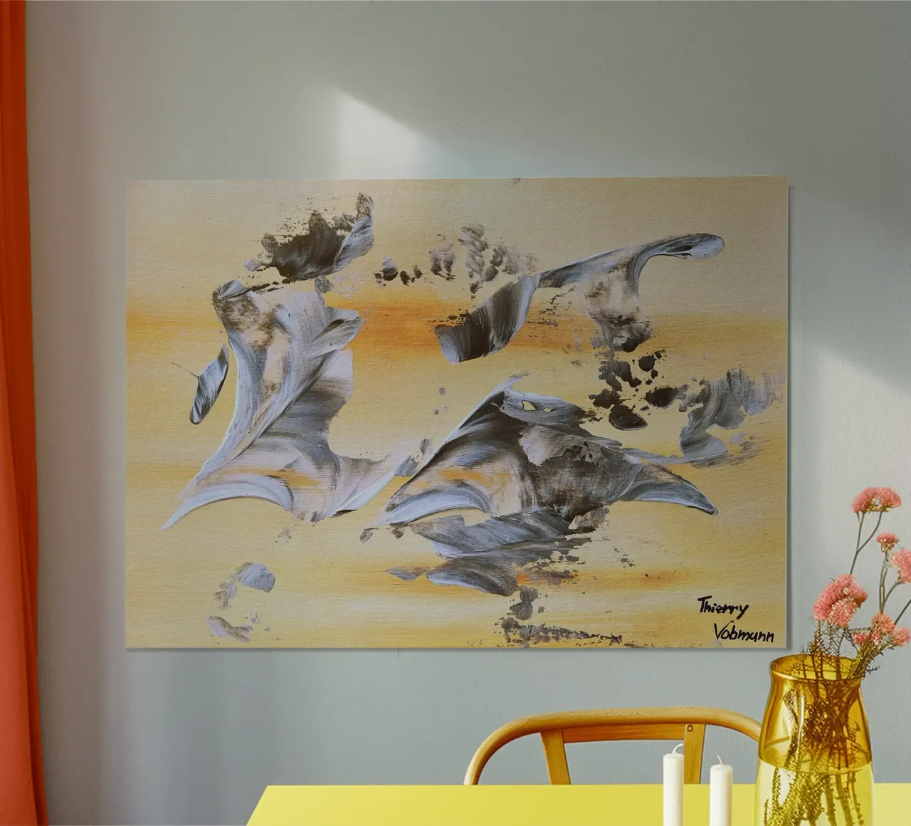 MESSAGE FROM THE HEART 14. carta hahnemühle da Thierry Vobmann Abstract painting