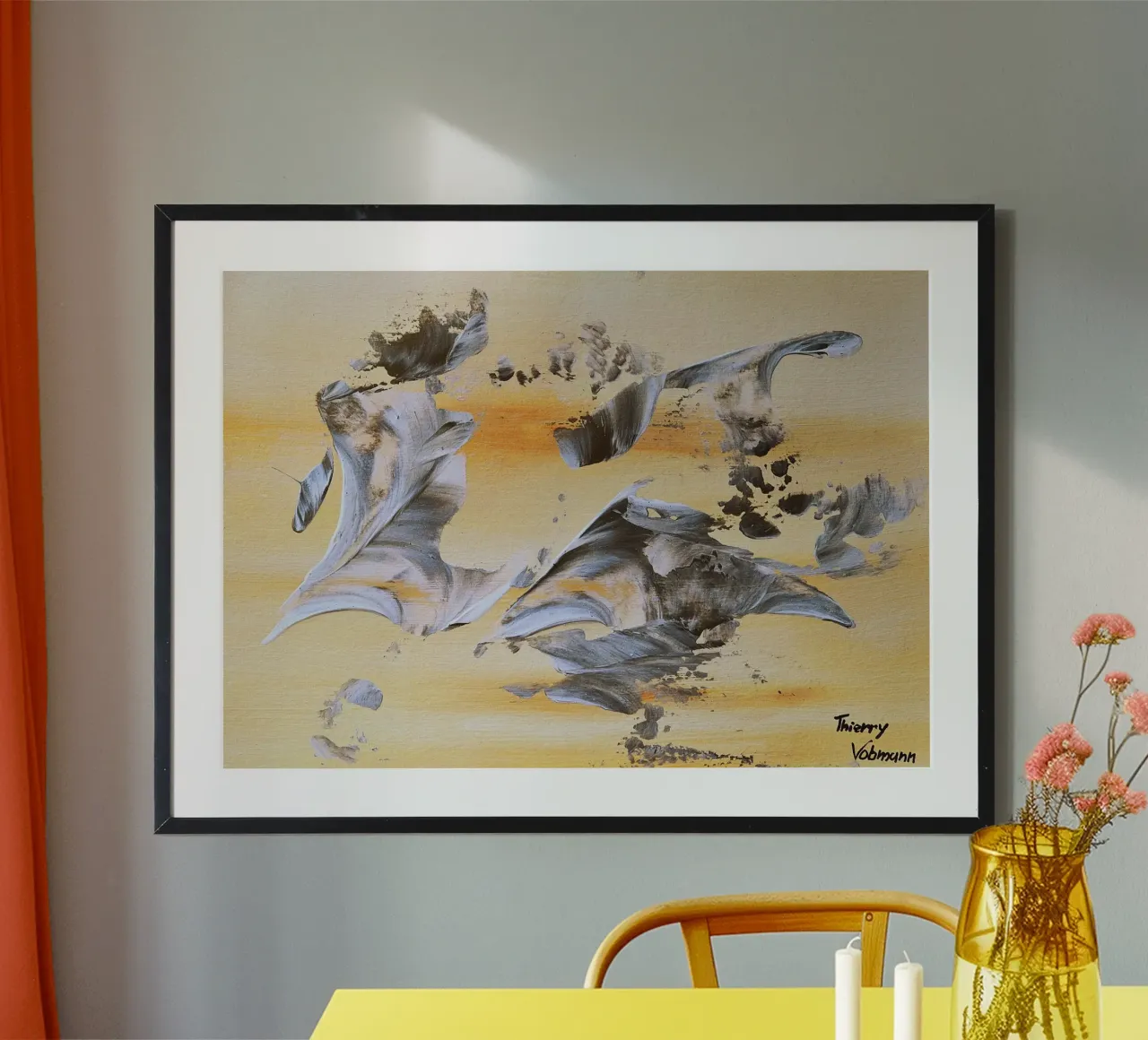 MESSAGE FROM THE HEART 14. carta hahnemühle da Thierry Vobmann Abstract painting