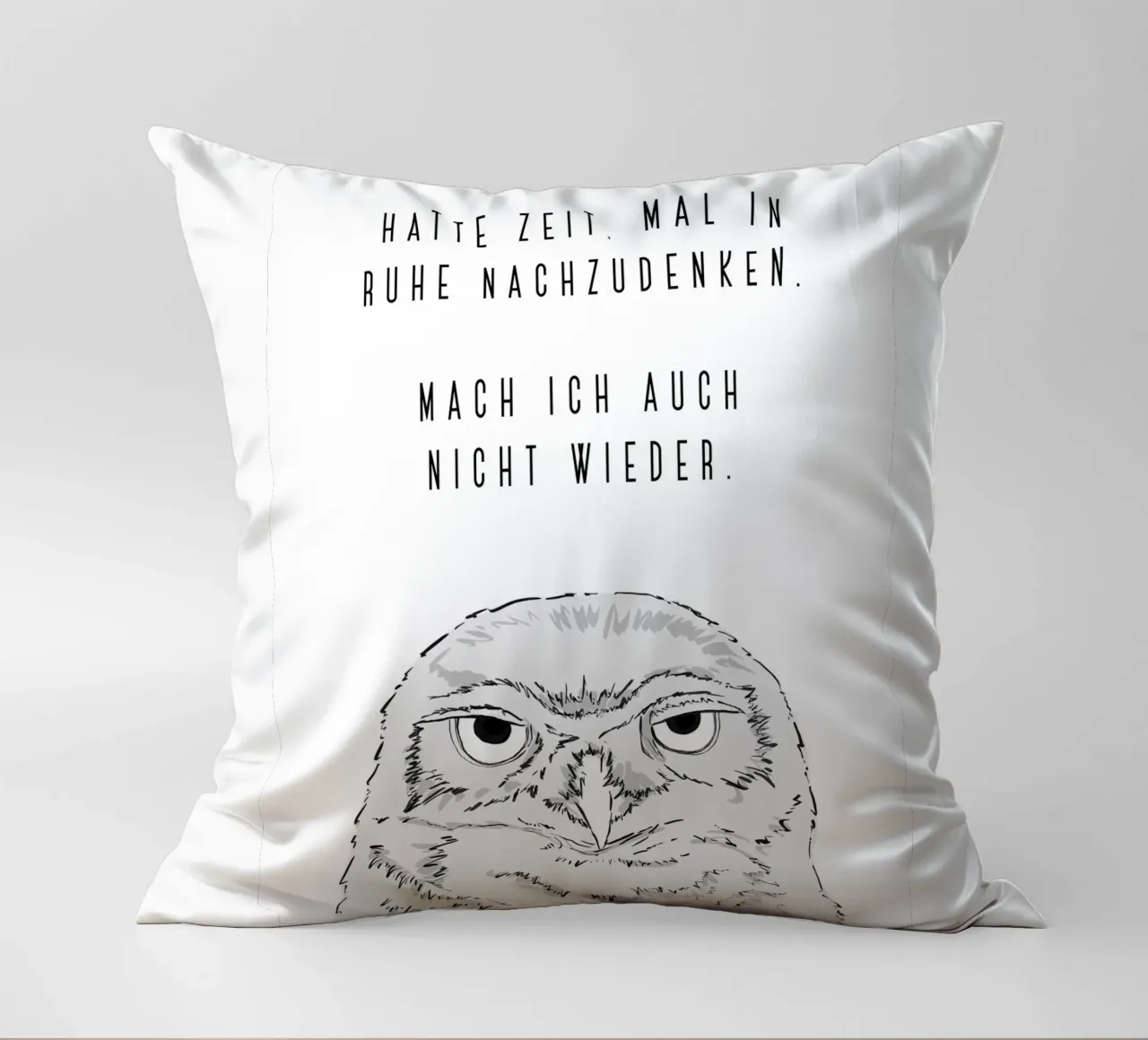 Mal nachgedacht - Grumpy owl cuscino da BAINAI