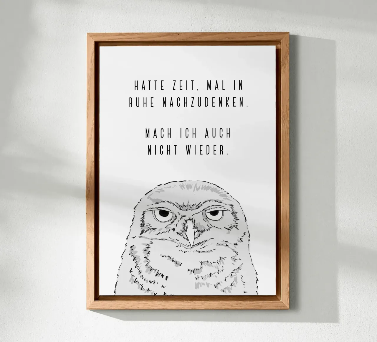 Mal nachgedacht - Grumpy owl alluminio dibond da BAINAI