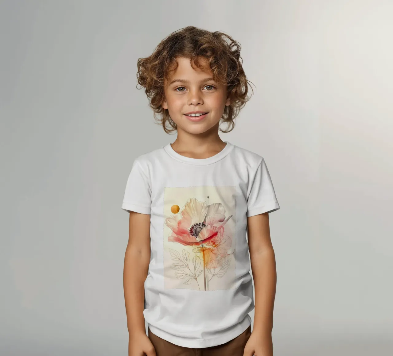 Poppy flower kids t-shirt by Justyna Jaszke JBJart
