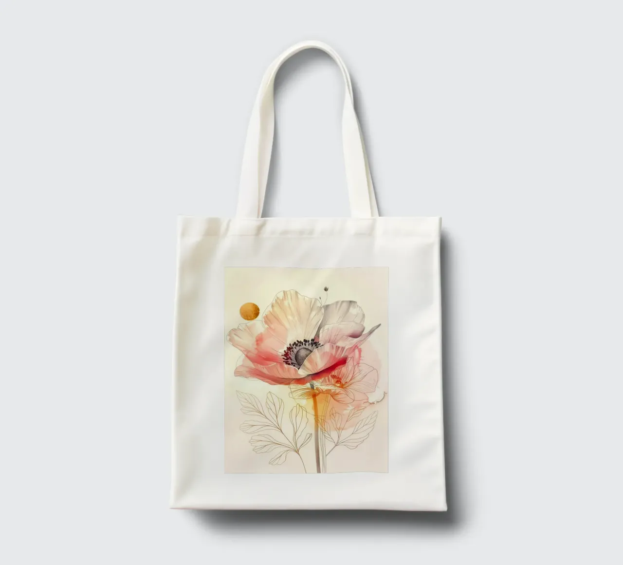 Poppy flower tote bag by Justyna Jaszke JBJart