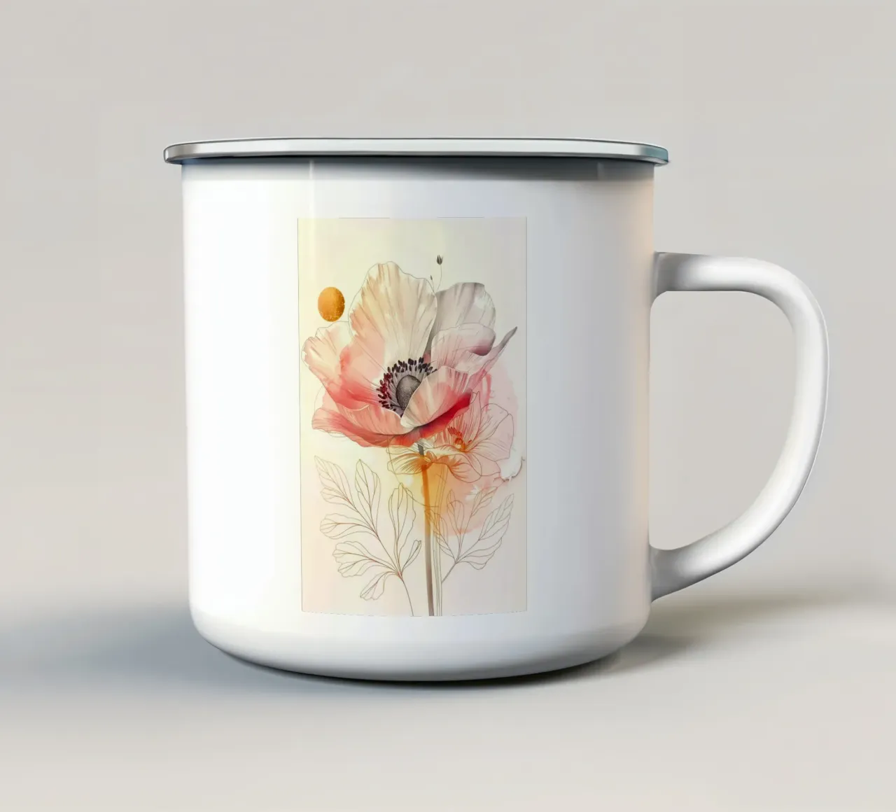 Fiore di papavero tazza in smalto da Justyna Jaszke JBJart