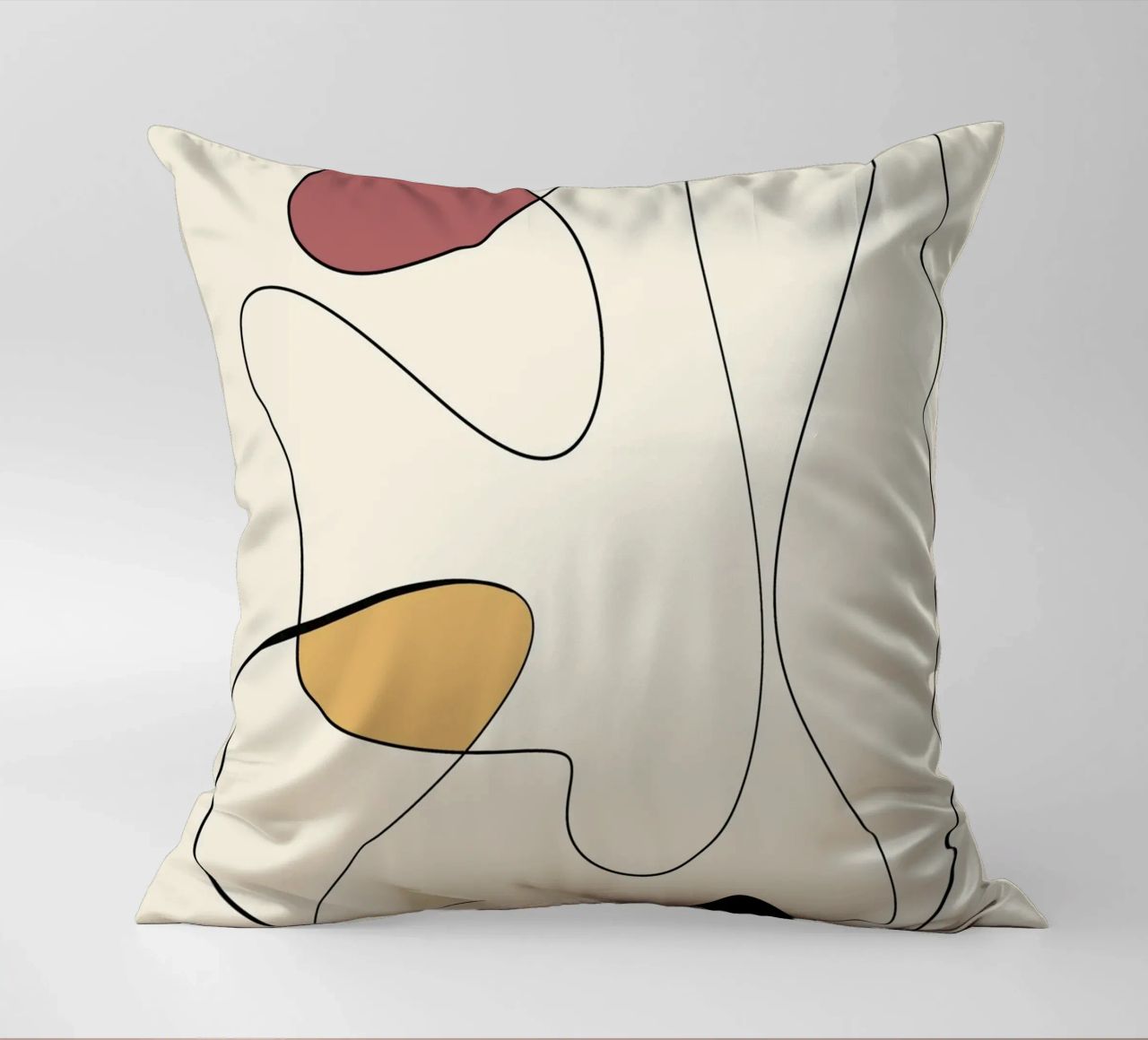 Minimal graceful line art abstract 20 decorative cushion by Little Dean