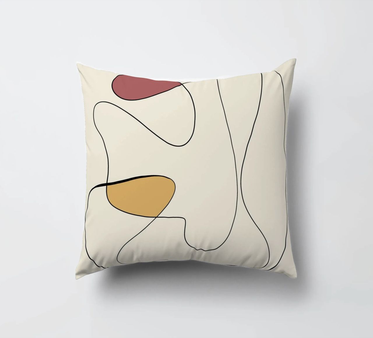 Minimal graceful line art abstract 20 decorative cushion by Little Dean