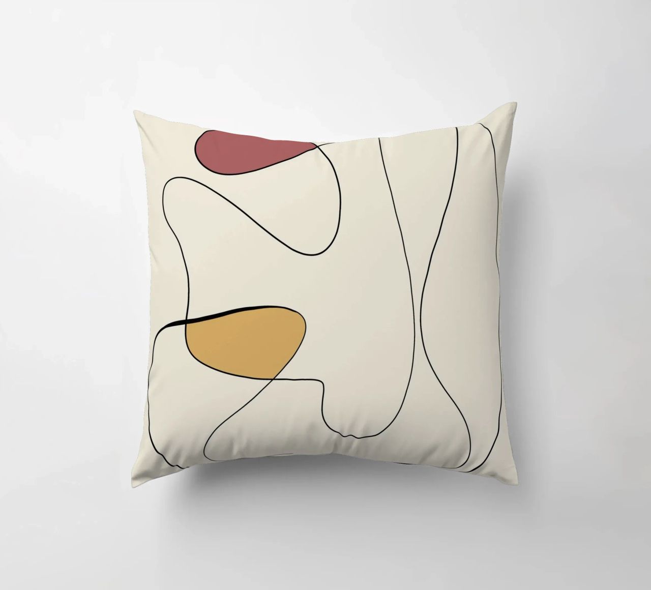 Minimal graceful line art abstract 20 decorative cushion by Little Dean