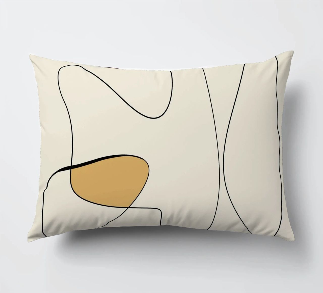 Minimal graceful line art abstract 20 decorative cushion by Little Dean