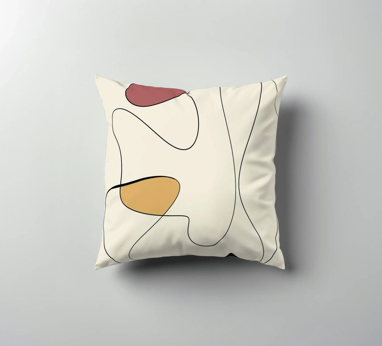 Minimal graceful line art abstract 20 decorative cushion by Little Dean