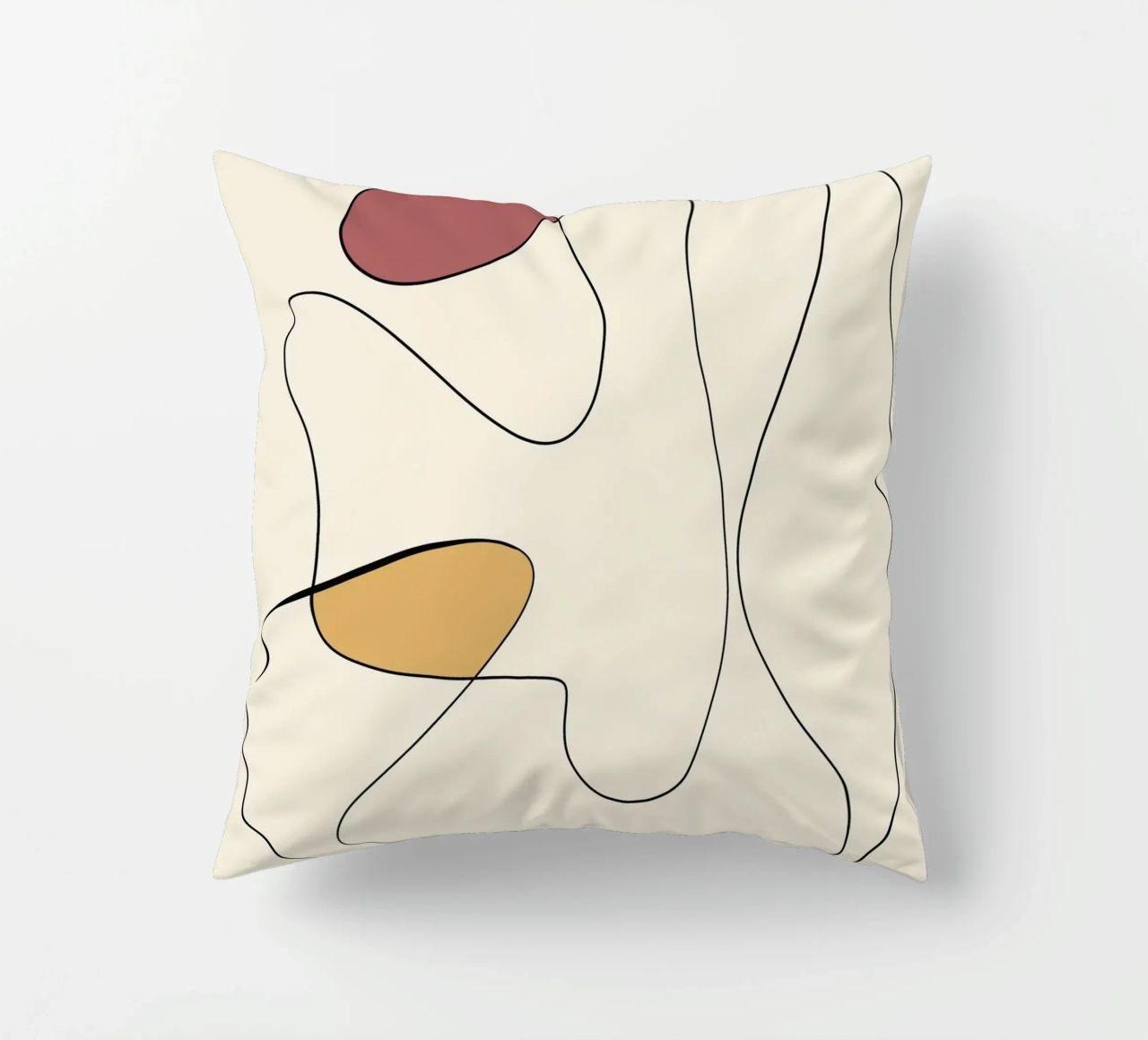 Minimal graceful line art abstract 20 decorative cushion by Little Dean