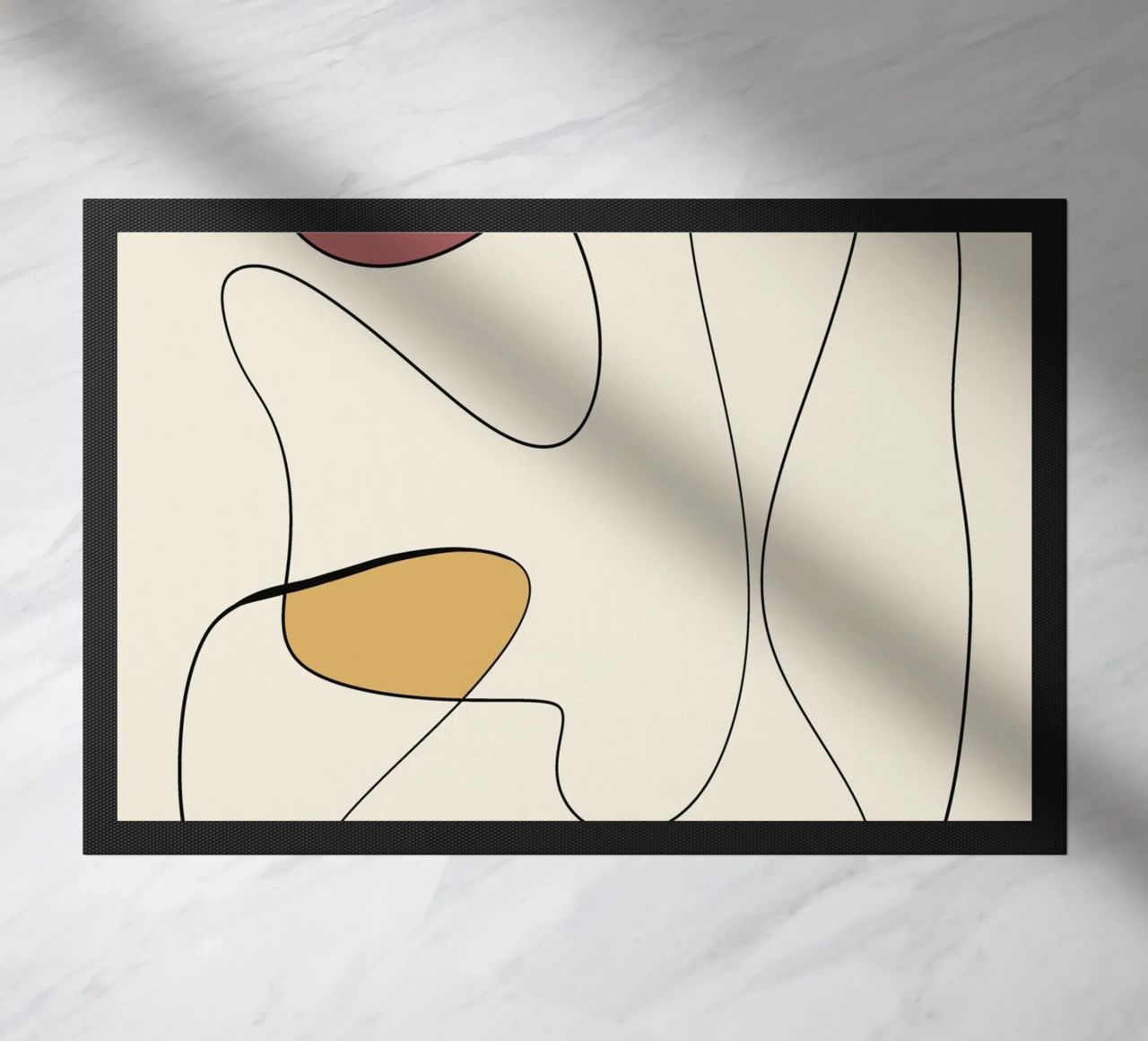 Minimal graceful line art abstract 20 doormat by Little Dean