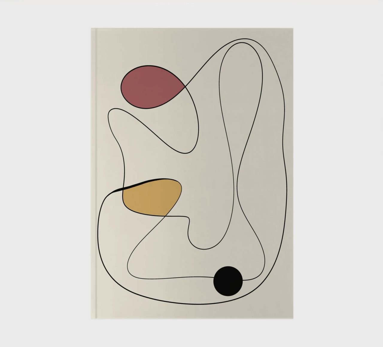 Minimal graceful line art abstract 20 notebook by Little Dean