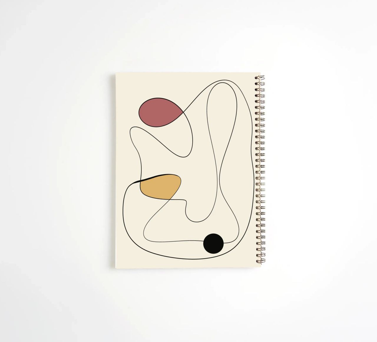 Minimal graceful line art abstract 20 spiral notebook by Little Dean