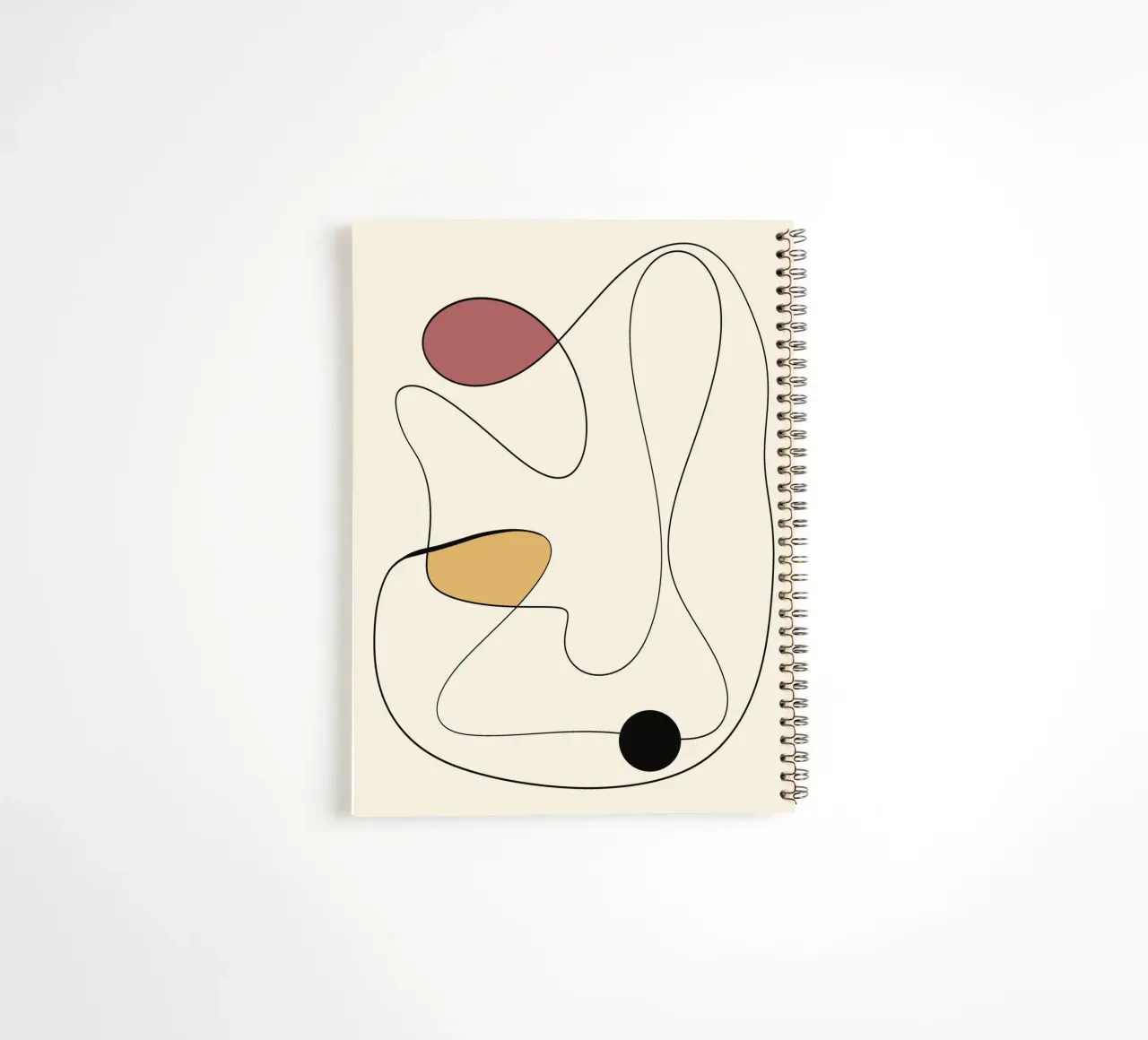 Minimal graceful line art abstract 20 spiral notebook by Little Dean
