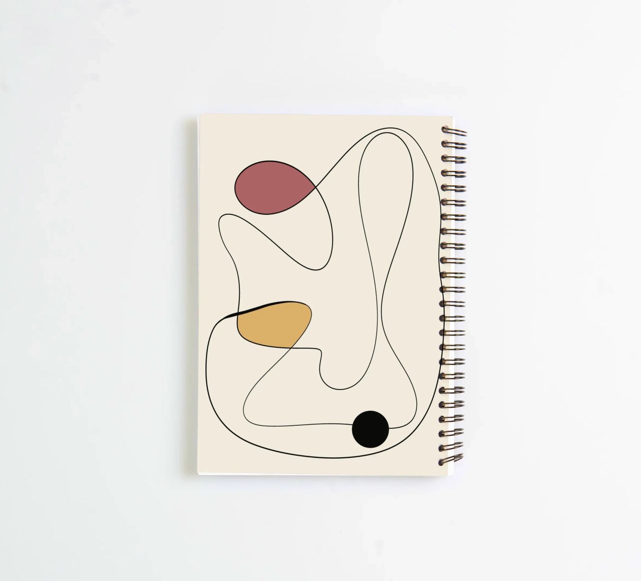 Minimal graceful line art abstract 20 spiral notebook by Little Dean