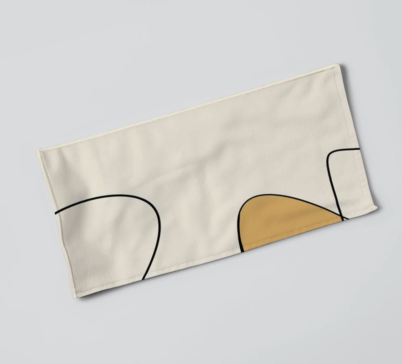 Minimal graceful line art abstract 20 towel by Little Dean