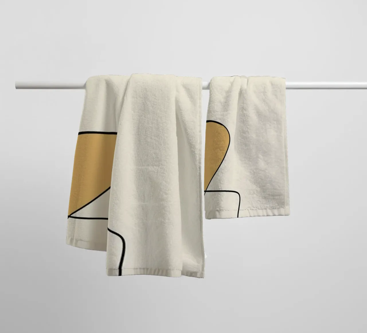 Dessin au trait minimaliste et gracieux abstrait 20 serviette de bain de Little Dean